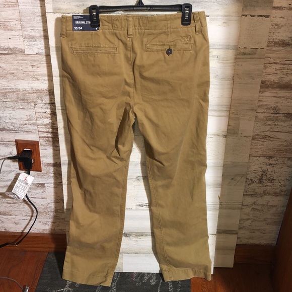 American eagle outfitters NWT jeans khakis original straight size 33/34 work - Picture 4 of 6